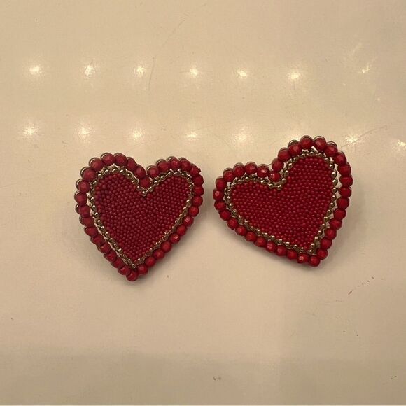Baublebar Red Heart Giant Stud Earrings - Picture 1 of 2